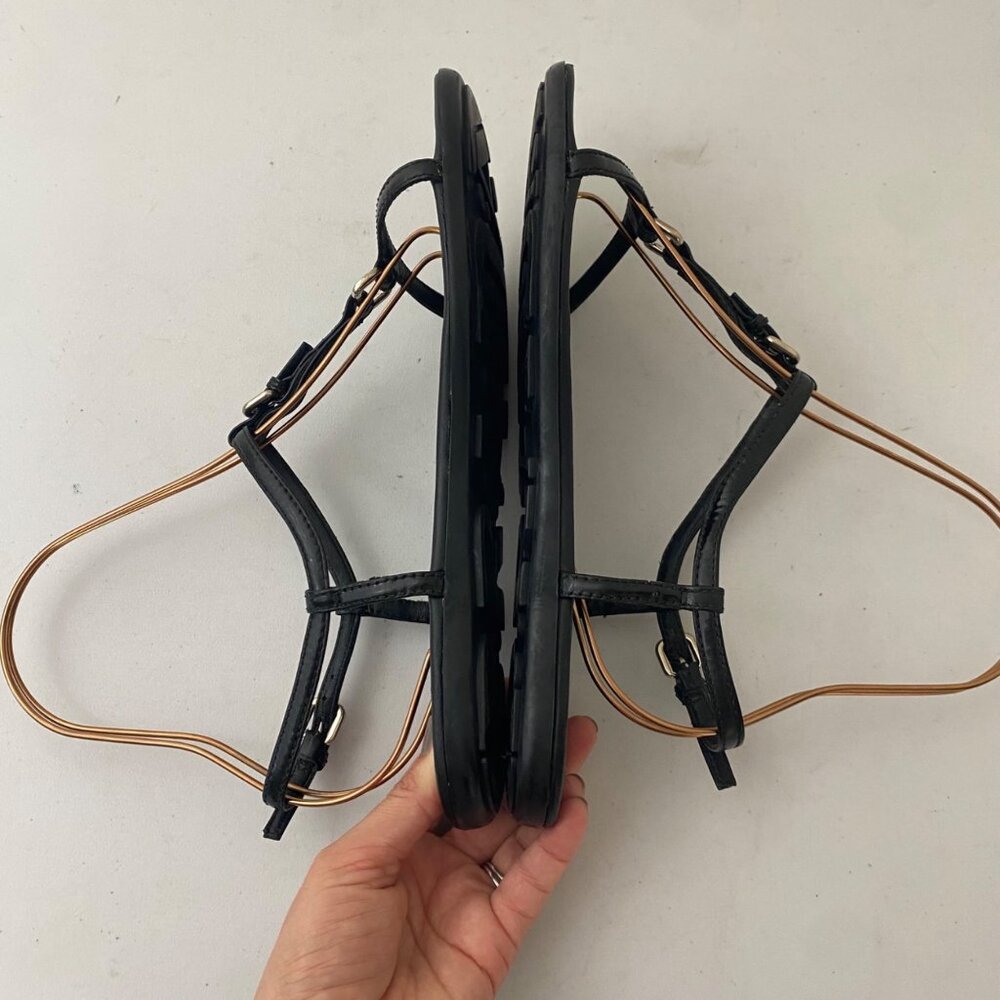 Prada Buckle Sandals Shoes Black Leather - Picture 5 of 9